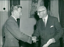 Lieutenant Doncker receving the 1956 "Marie Monseur-Fontaine" Prize. - Vintage Photograph