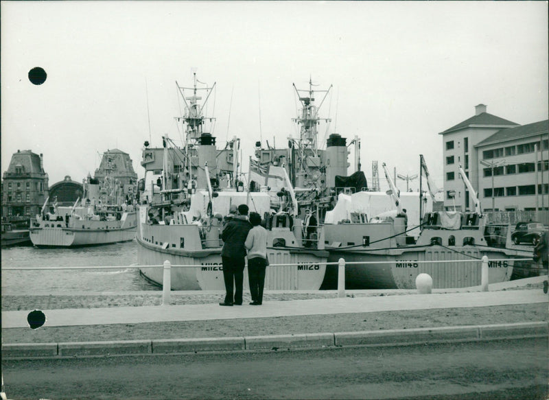 British minesweepers arrived in Ostend - Vintage Photograph