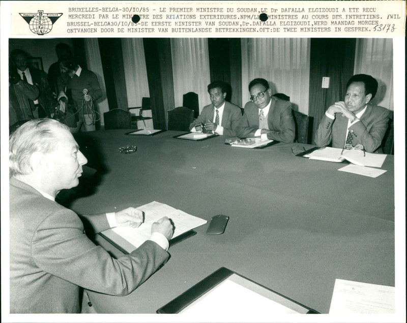 Minister Tindemans & Minister of Sudan - Vintage Photograph