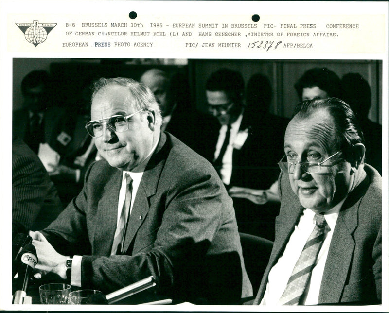 Helmut Kohl, Hans Genscher - Vintage Photograph