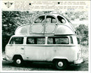 Combination of minibus and 2 person car - Vintage Photograph