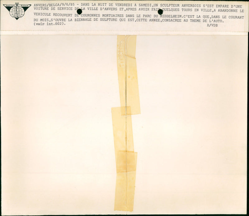 A visual artist stole a service car - Vintage Photograph