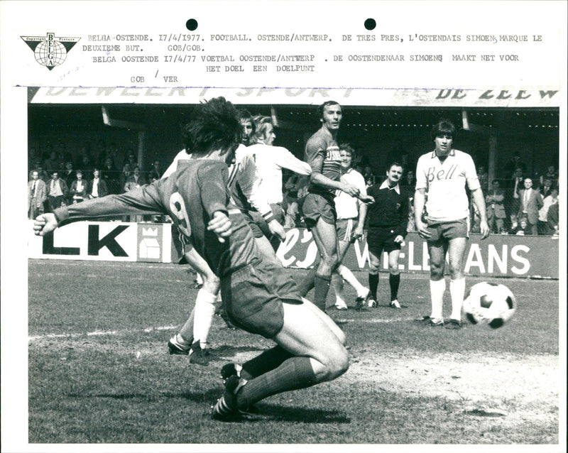 Belgian Football: As Oostende- Royal Antwerp FC - Vintage Photograph