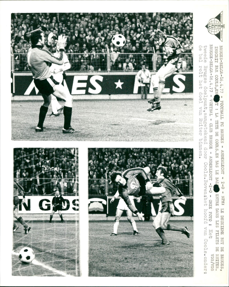 Belgian Football: Club Brugge- RSC Anderlecht 2-0 - Vintage Photograph