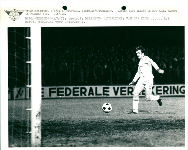 Belgian Soccer: Beringen vs RSC Anderlecht - Vintage Photograph