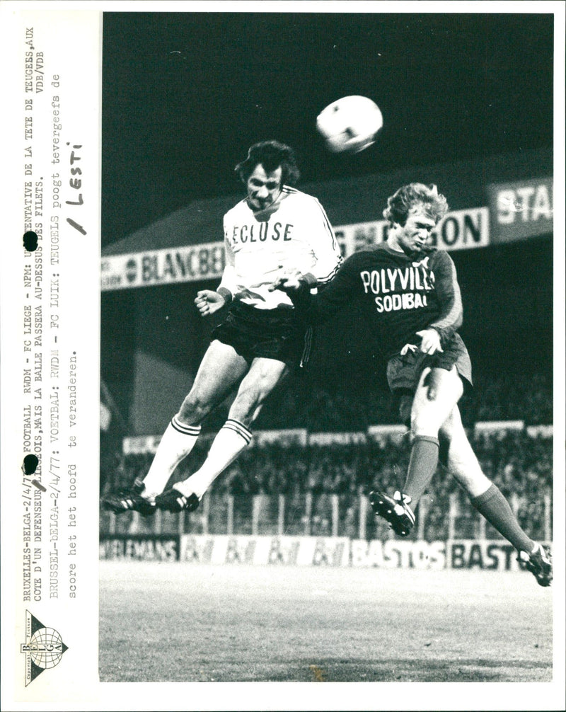 Belgian Soccer: RWDM vs FC Liege - Vintage Photograph