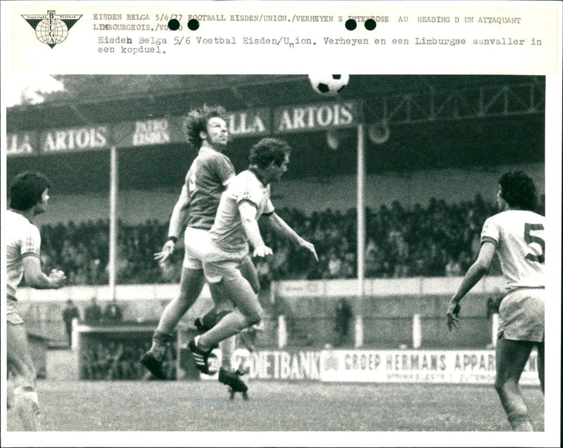 Belgian Football: Patro Eisden- Union SG - Vintage Photograph