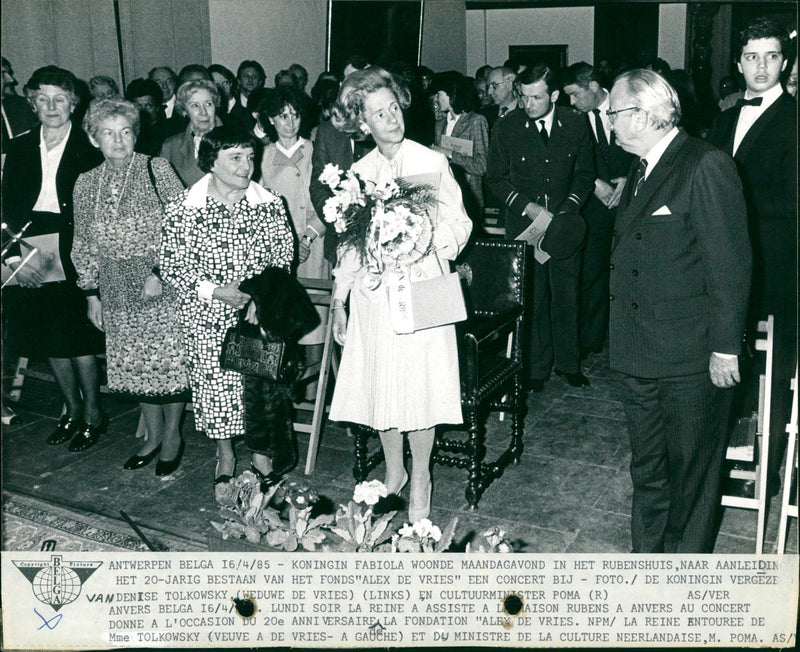 Queen Fabiola visits concert - Vintage Photograph