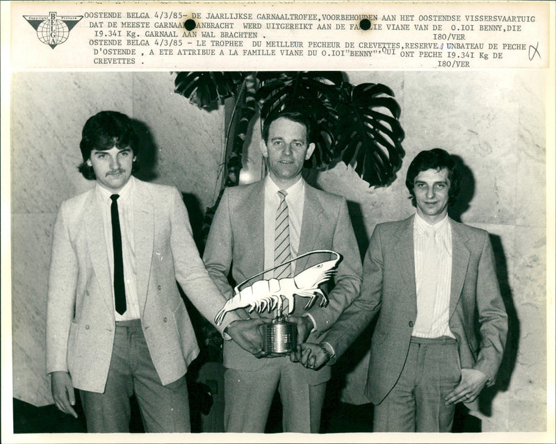 Viane Family wins Shrimp Trophy - Vintage Photograph