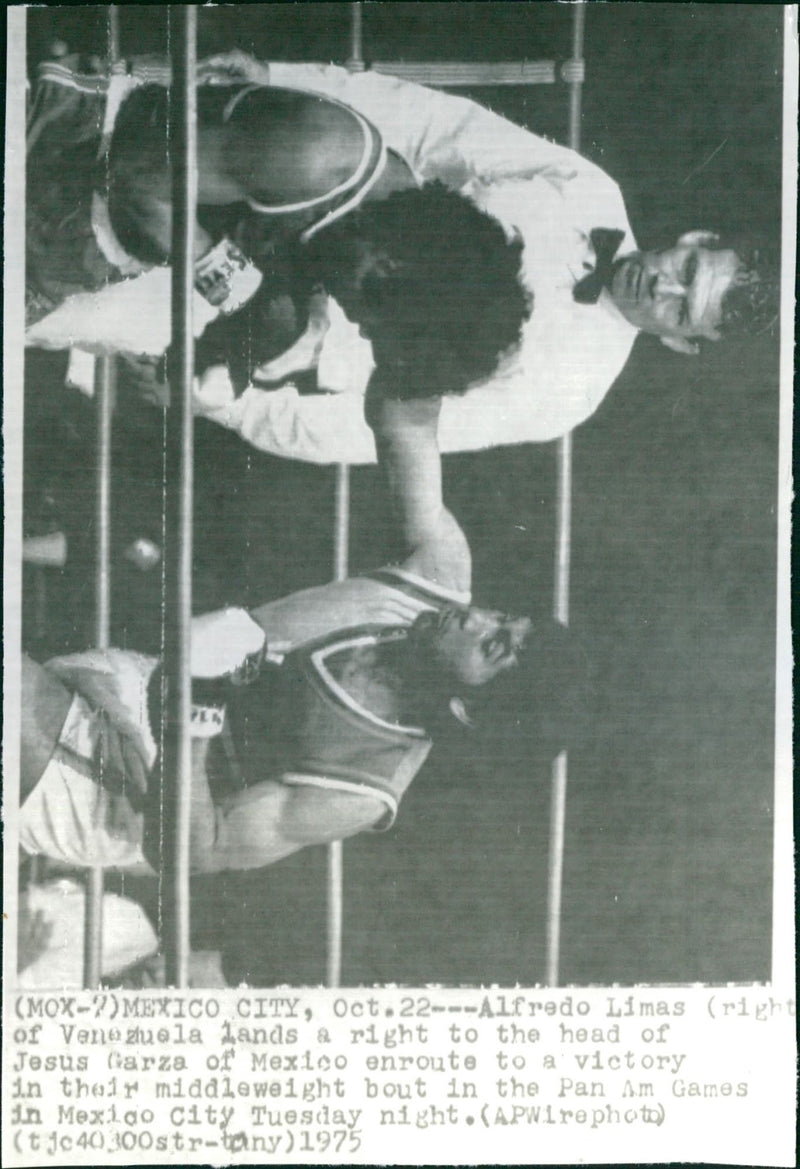 Panamerican Games, Boxing: Alfredo Limas- Jesus Garza - Vintage Photograph