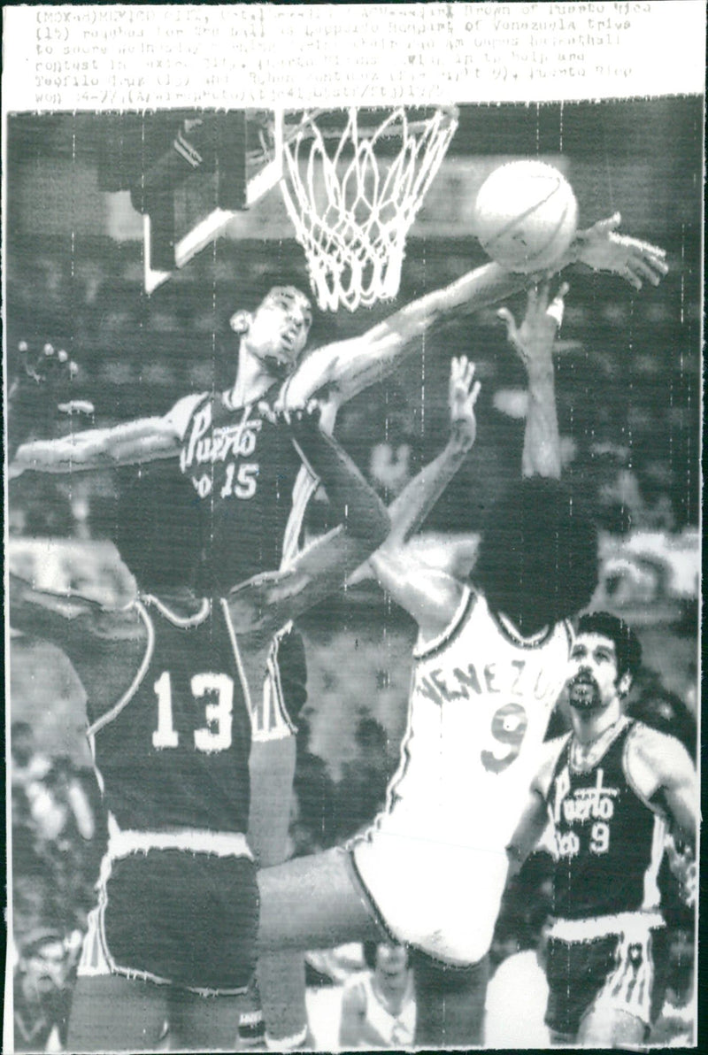 Panamerican Games- Mexico Basketball Puerto Rico-Venezuela - Vintage Photograph