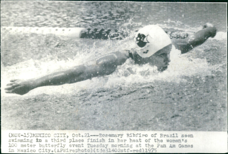 Pan American Games- Swimming 100m Butterfly - Vintage Photograph