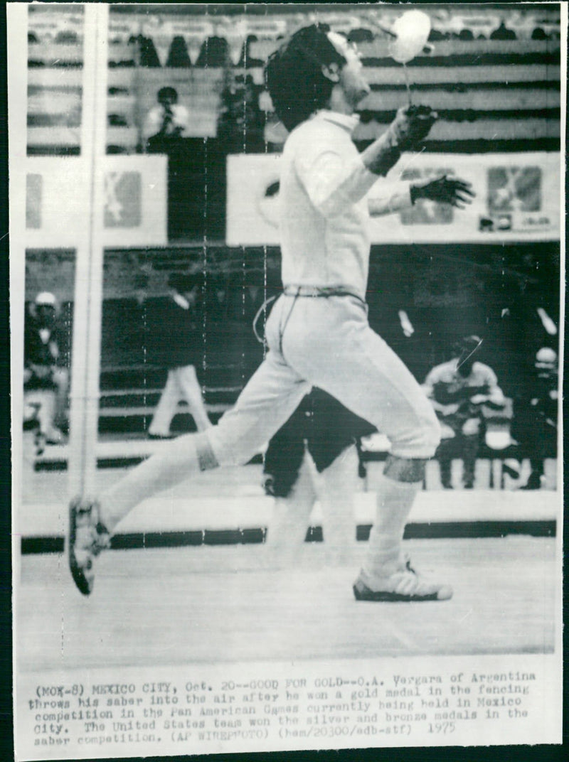 1975 Panamerican Games Mexico- Fencing - Vintage Photograph