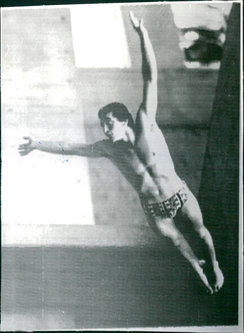 1975 Panamerican Games Mexico - Diving - Vintage Photograph