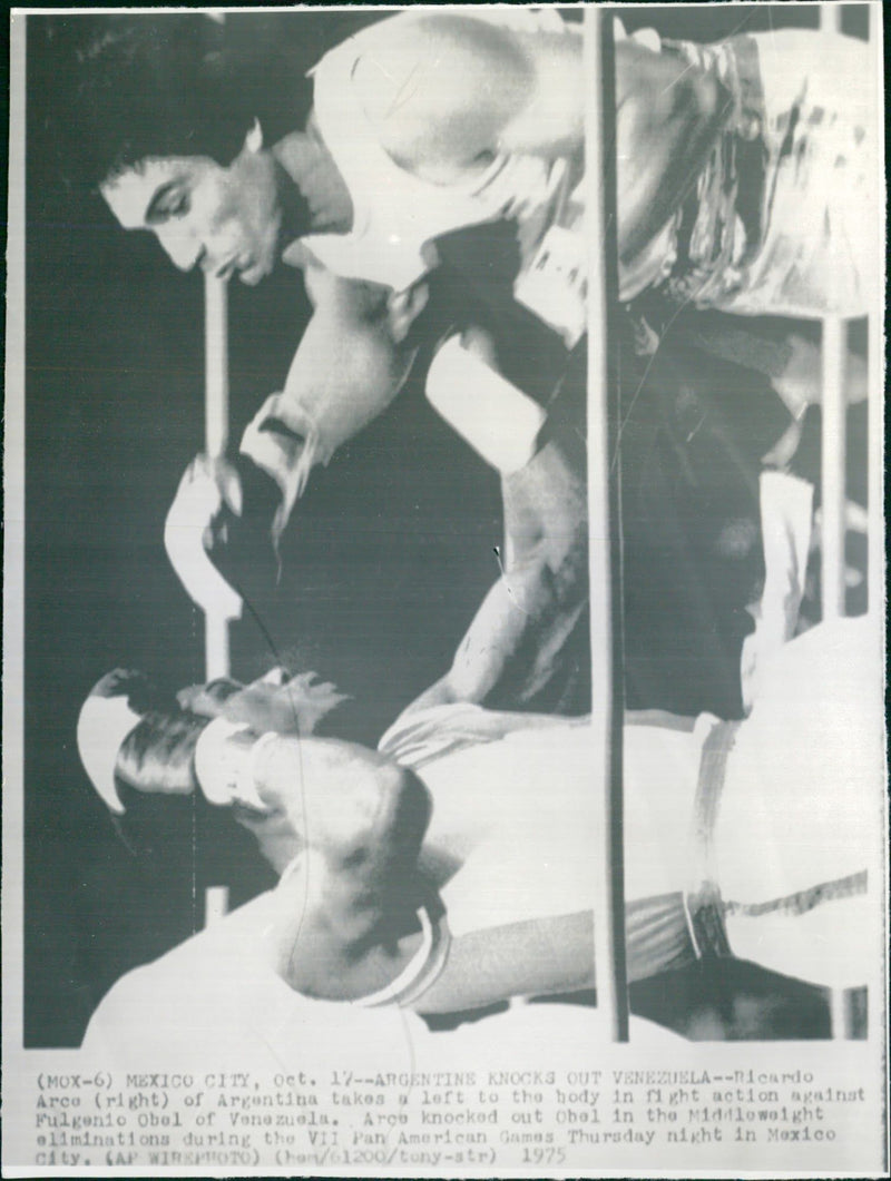 1975 Panamerican Games in Mexico- Boxing - Vintage Photograph