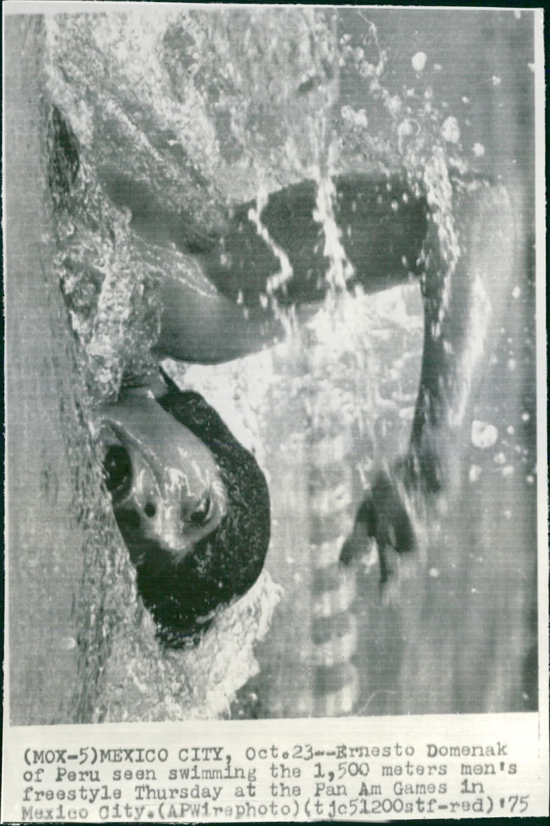 1975 Panamerican Games in Mexico- Swimming 1500-meters - Vintage Photograph