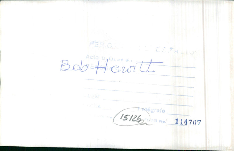 Bob hewitt - Vintage Photograph