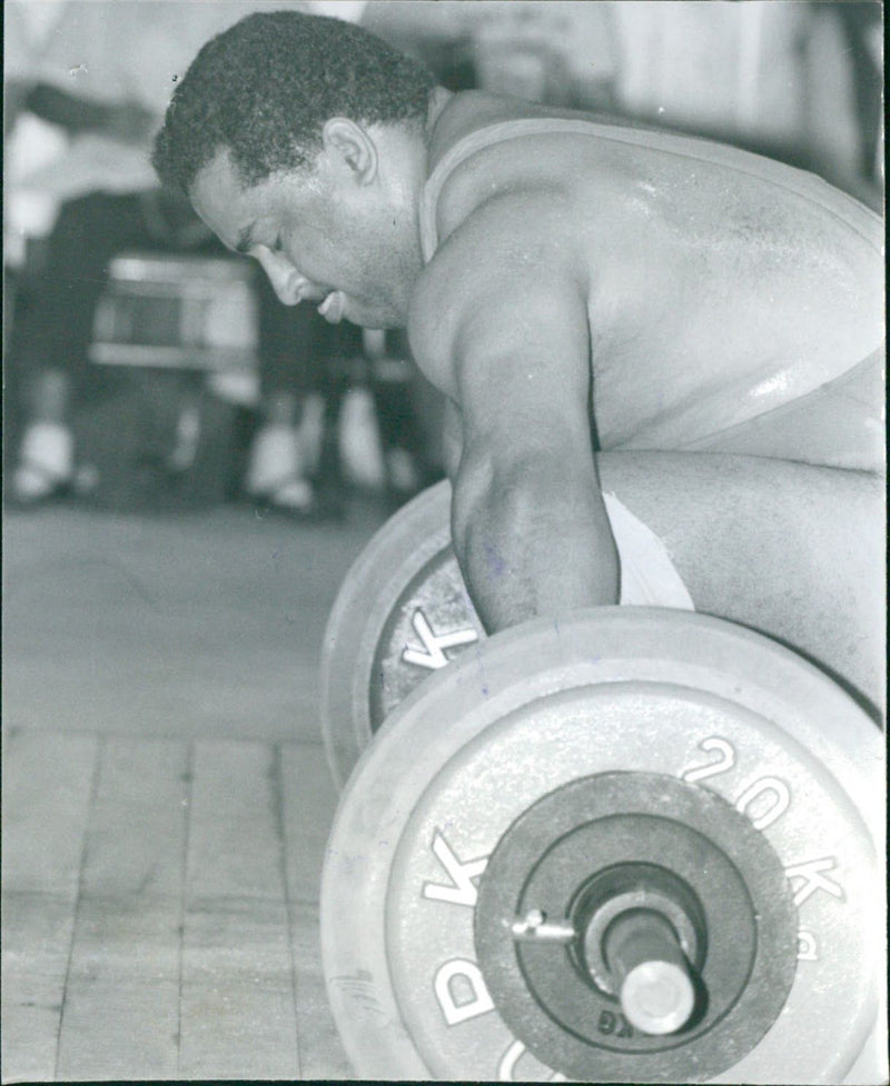 Weightlifting Participant in the 1989 Bolivarian Games - Vintage Photograph