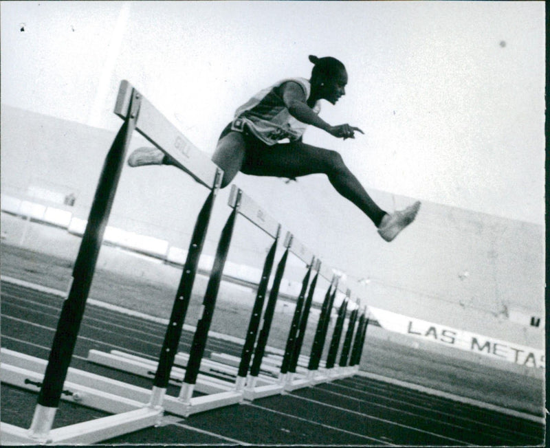 A Hurdler in the 1989 Bolivarian Games - Vintage Photograph