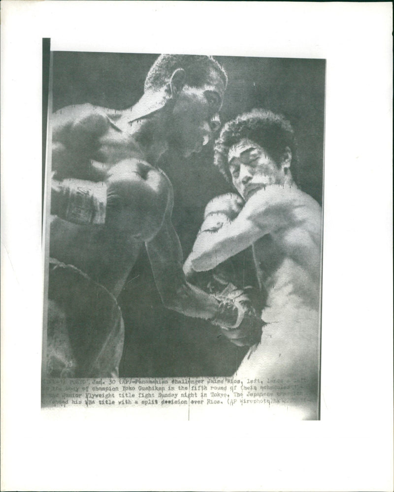 Boxing: Yoko Gushiken, Japan- Jaime Rios, Panama - Vintage Photograph