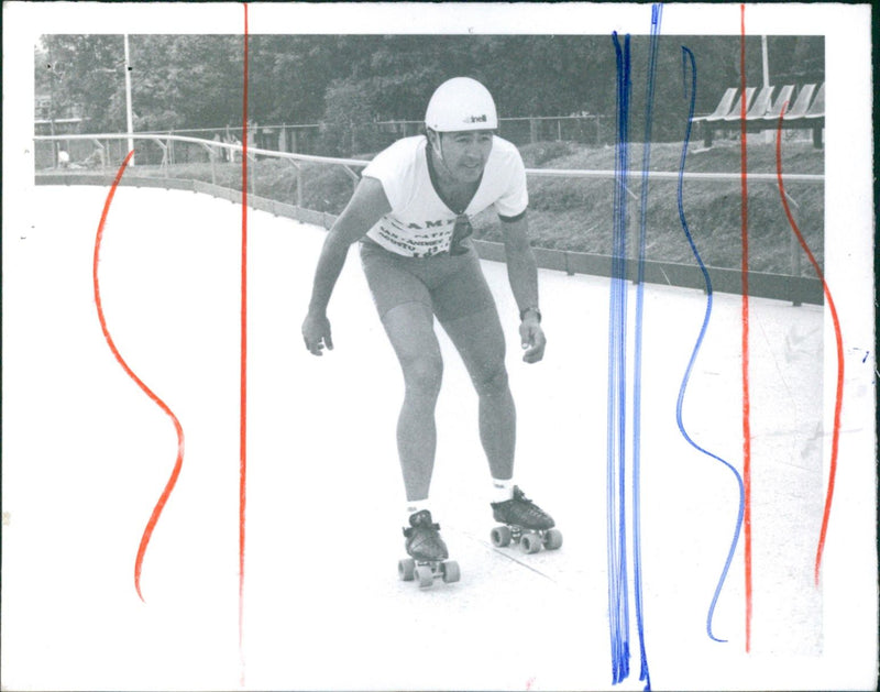 Agustin Ramirez- roller skating - Vintage Photograph