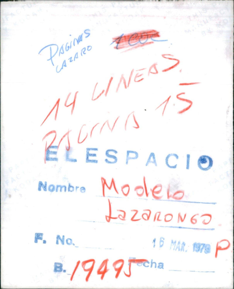 Lazarongo Model - Vintage Photograph