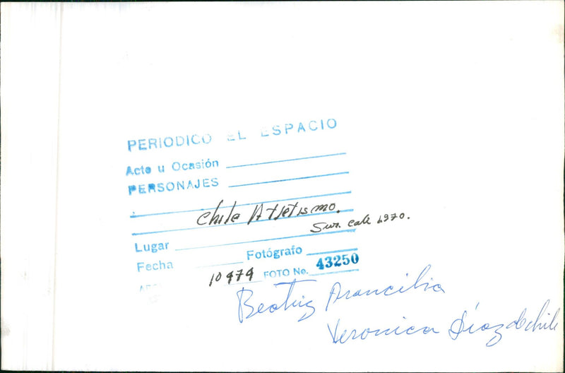 Beatriz Arancibia and Veronica Díaz - Vintage Photograph