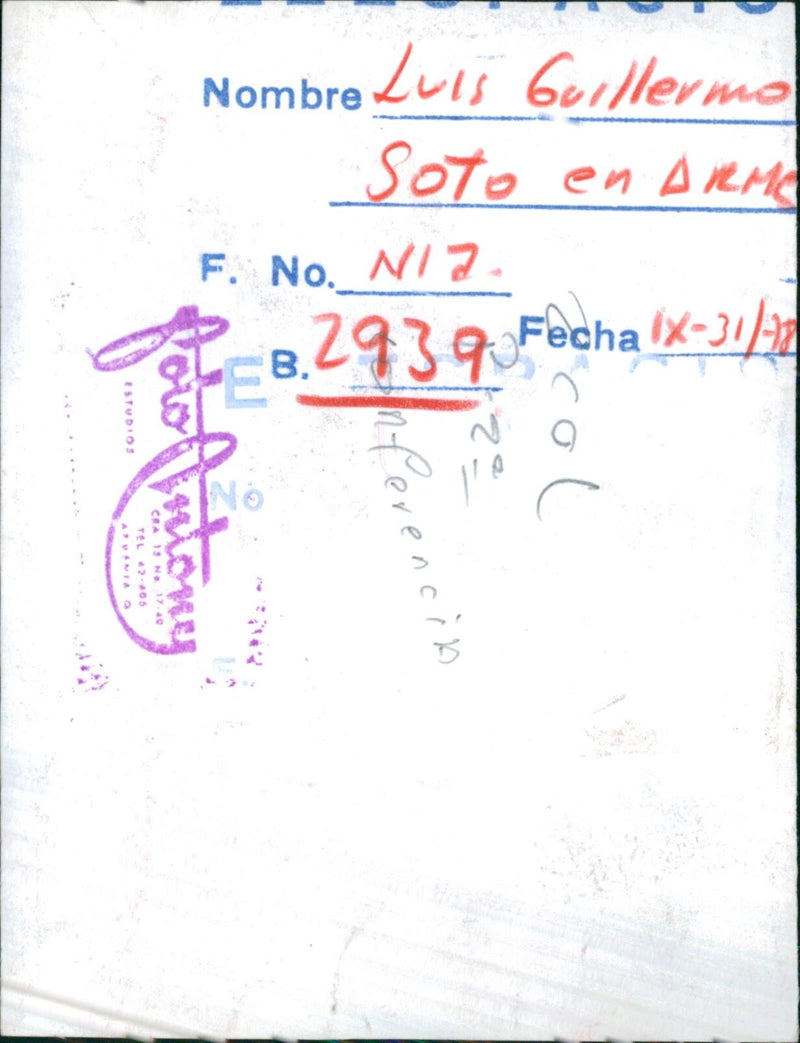 Luis Guillermo Soto Gómez - Vintage Photograph