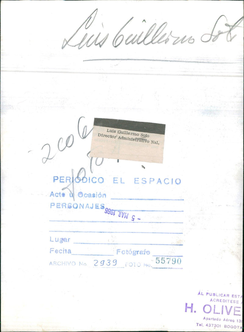 Luis Guillermo Soto - Vintage Photograph