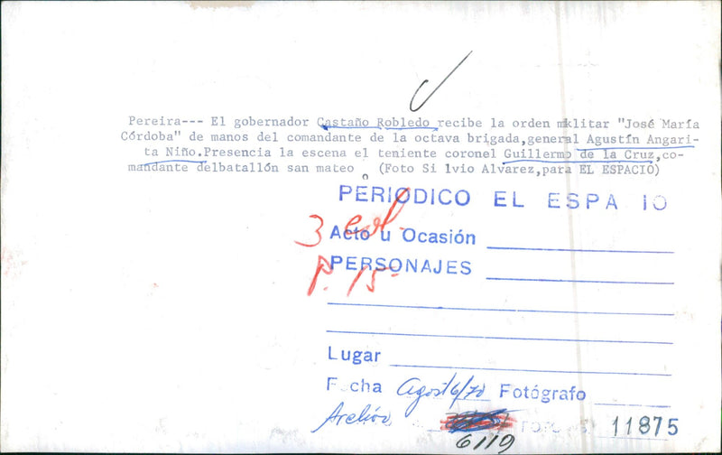 Castaño Robledo, Agustín Angarita Niño, Guillermɔ de la Cruz - Vintage Photograph