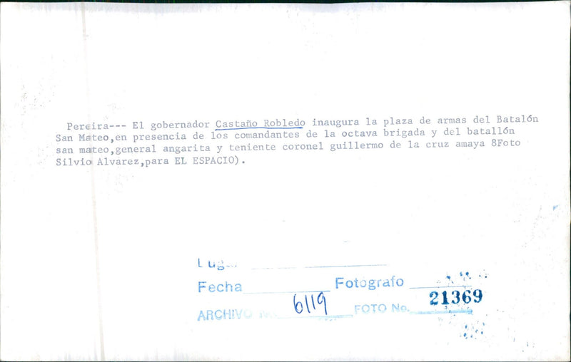 Gilberto Castaño Robledo Iza, Agustín Angarita Niño, Guillermo de la Cruz Amaya - Vintage Photograph