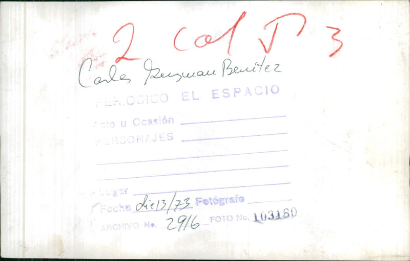 Colonel Carlos Guzmán Benitez - Vintage Photograph