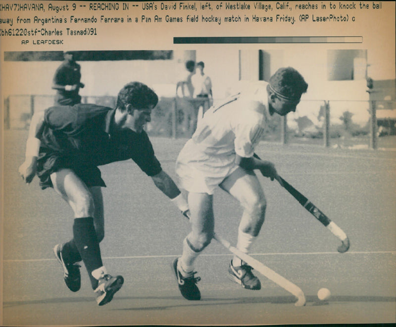 Panamerican Games In Cuba: Field Hockey USA-Argentina - Vintage Photograph