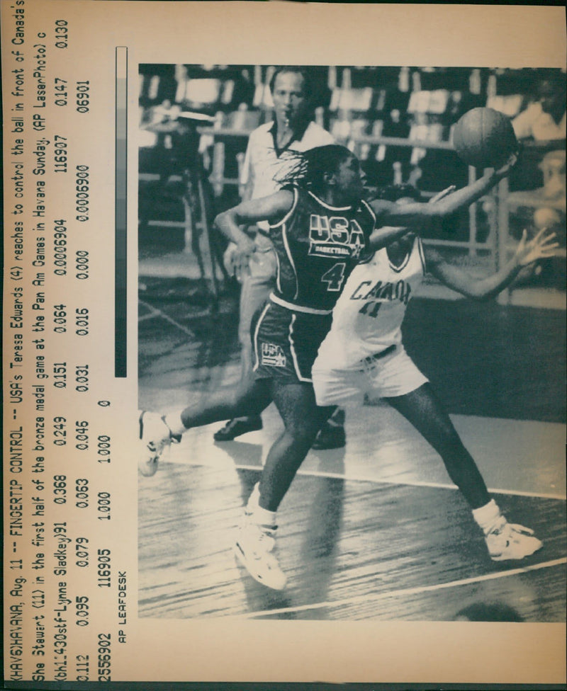 Panamerican Games, Women's Basketball: USA -Canada - Vintage Photograph