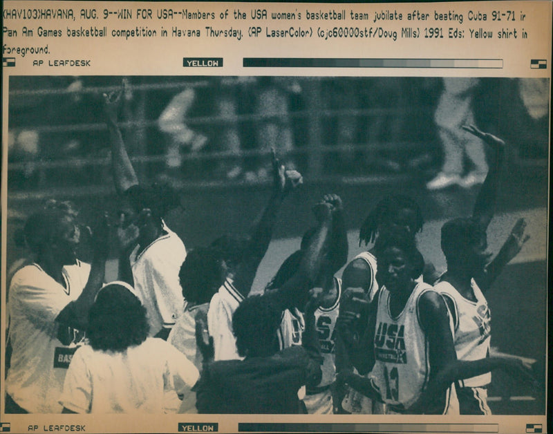 Pan American Games- Basketball USA-Cuba - Vintage Photograph