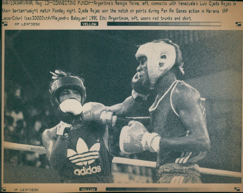 Pan American Games- Boxing Remiglio Moilina- Luis Ojeda Rojas - Vintage Photograph