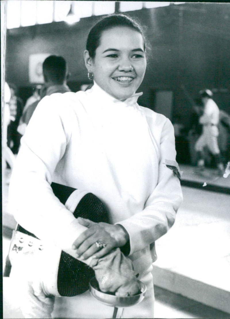 Fencer Angela Espinoza - Vintage Photograph