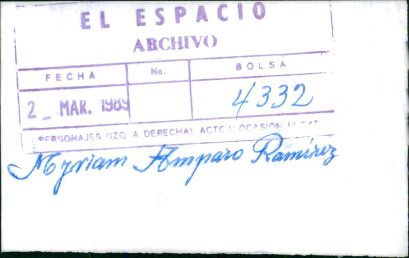 Myriam Amparo Ramirez - Vintage Photograph