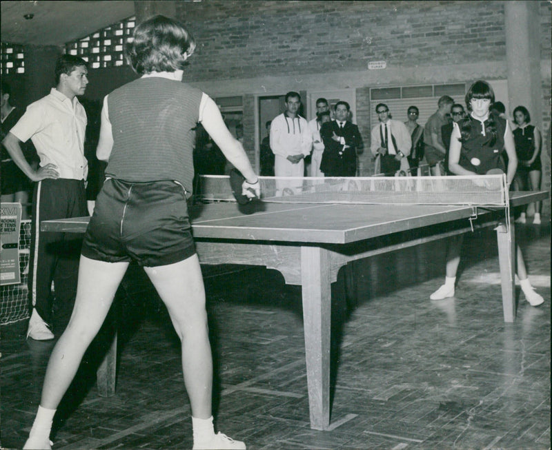 Table Tennis: Blanca Bernal- Martha Prada - Vintage Photograph