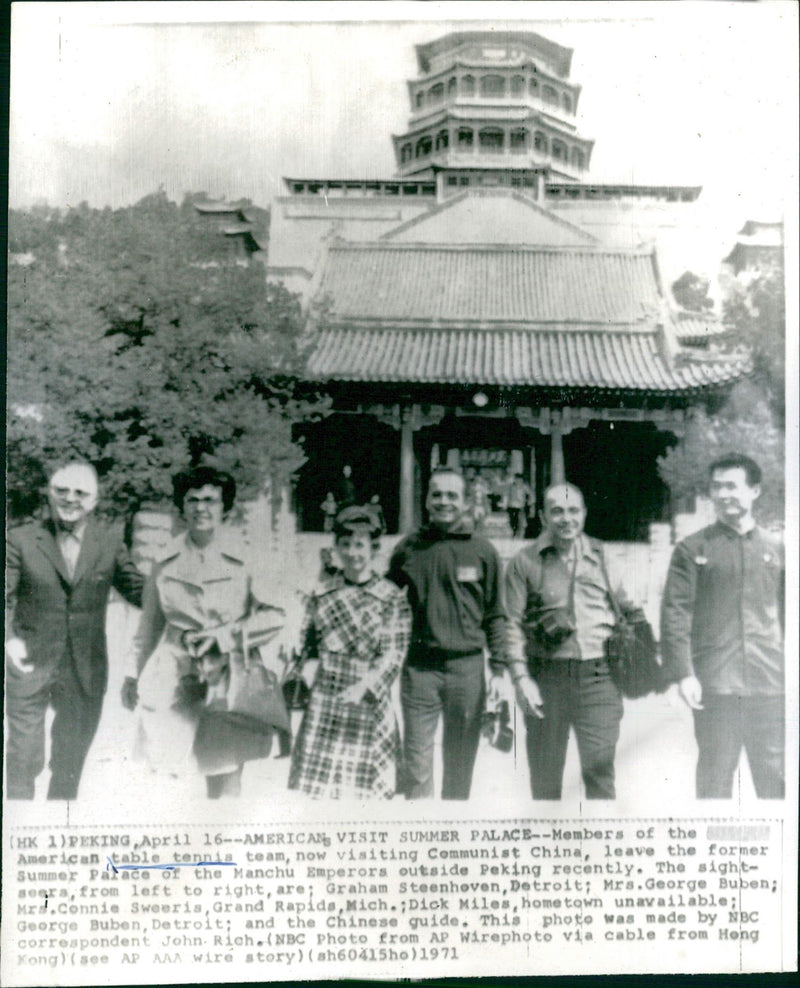 American table tennis team visits China - Vintage Photograph