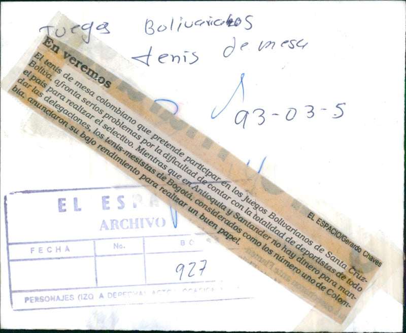 Table tennis in Colombia - Vintage Photograph