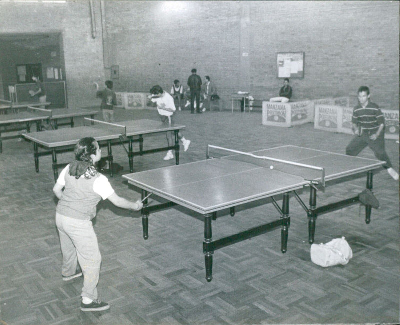 Table tennis in Colombia - Vintage Photograph