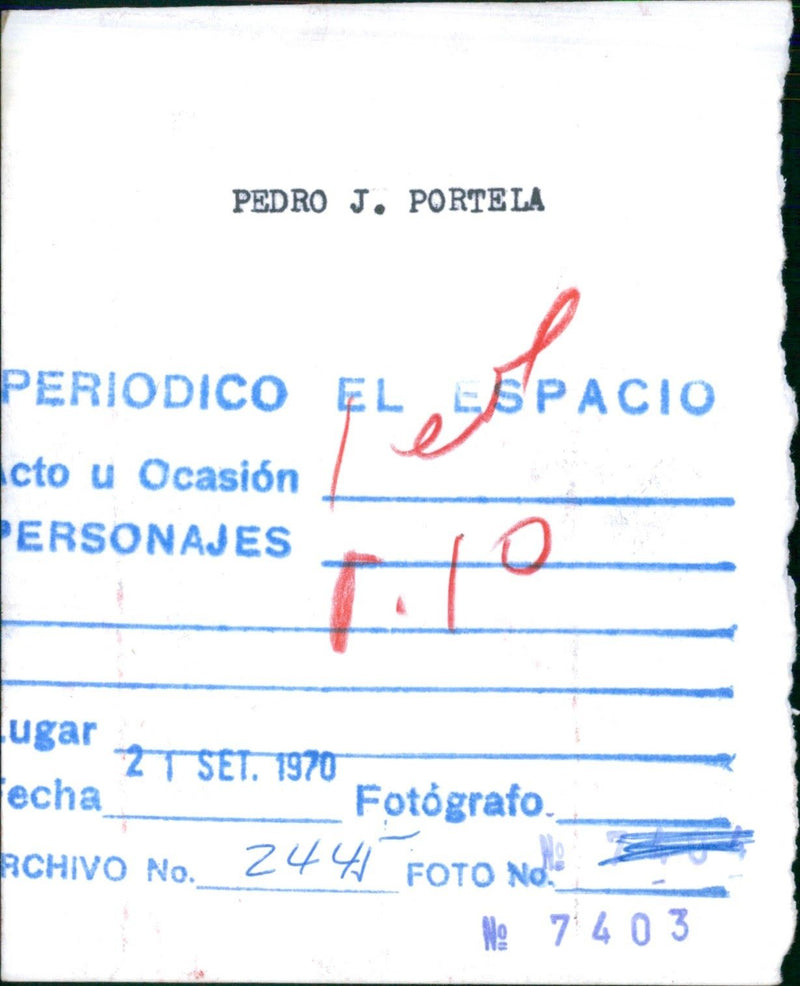 Pedro J. Portela - Vintage Photograph