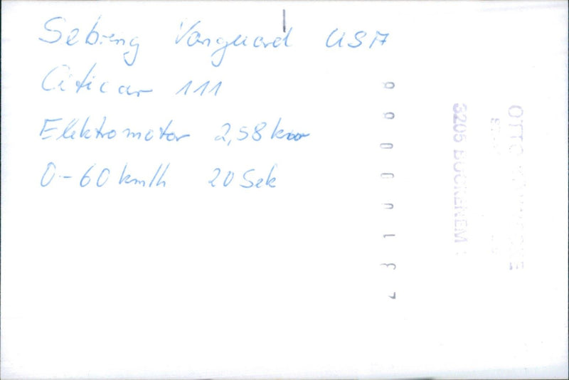 Sebring Vanguard Citicar 111 - Vintage Photograph