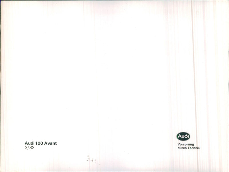 1983 Audi 100 Avant - Vintage Photograph