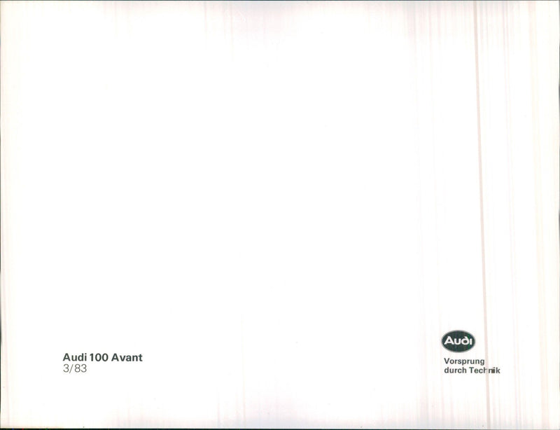1983 Audi 100 Avant - Vintage Photograph