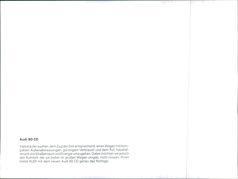 1982 Audi 80 CD - Vintage Photograph