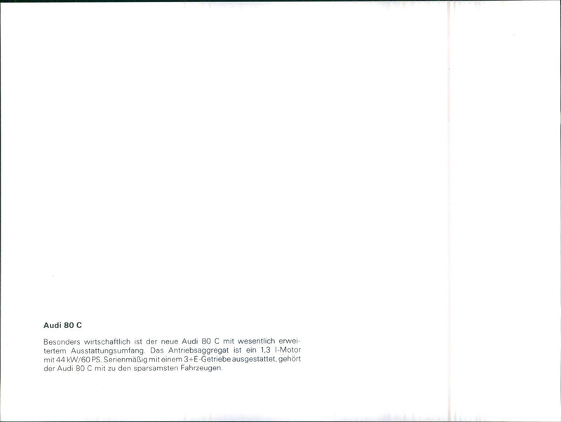 1982 Audi 80 C - Vintage Photograph