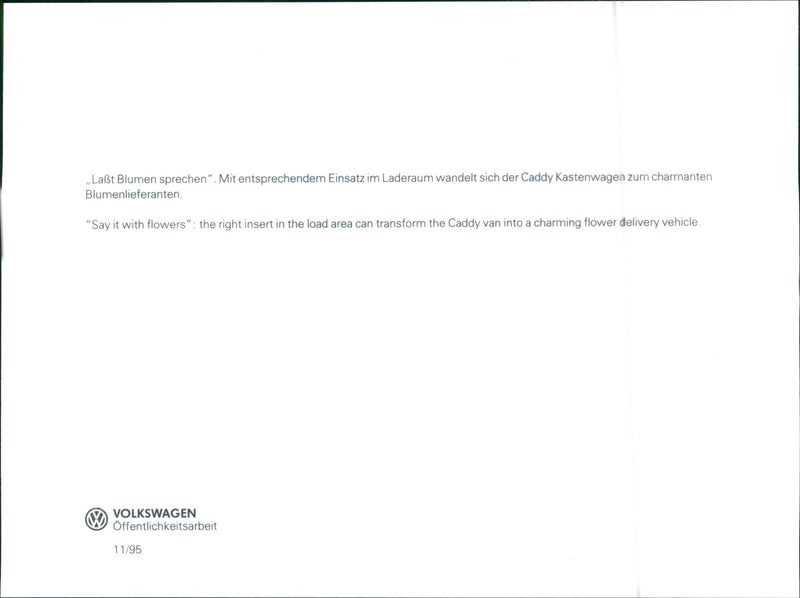 VW Caddy - Vintage Photograph