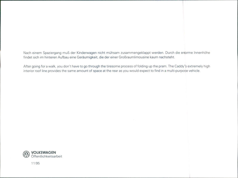 VW Caddy - Vintage Photograph